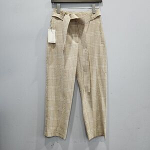 Aritzia Wilfre Tie Front Check Plaid Pants